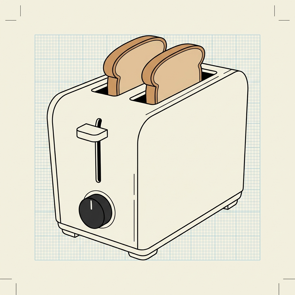 Concept A — Vertical 4-slot pop-up toaster